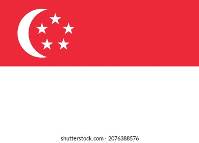Singapore flag vector for designer.