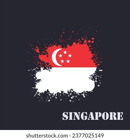 Singapore flag vector icon. abstract design