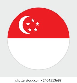 
Singapore flag vector icon design. Singapore circle flag. Round of Singapore flag.