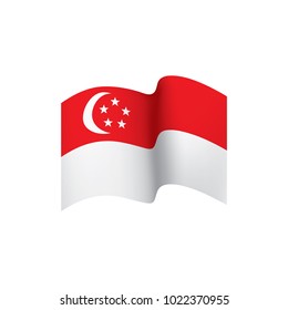 Singapore flag, vector illustration