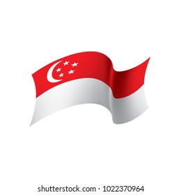 Singapore flag, vector illustration