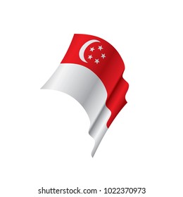 Singapore flag, vector illustration