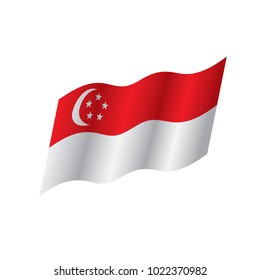 Singapore flag, vector illustration