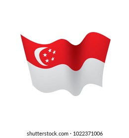 Singapore flag, vector illustration
