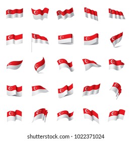 Singapore flag, vector illustration