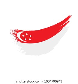 Singapore flag, vector illustration