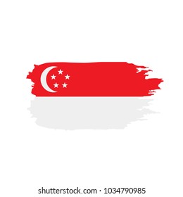 Singapore flag, vector illustration