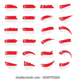 Singapore flag, vector illustration