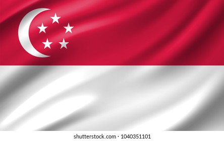 Singapore Flag in Vector Illustration