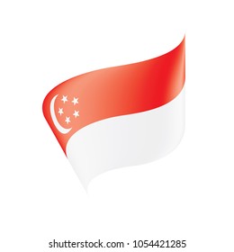 Singapore flag, vector illustration