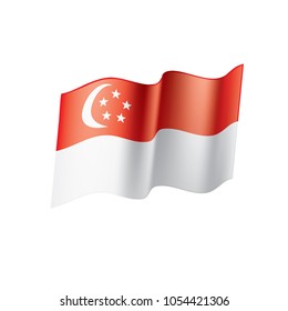 Singapore flag, vector illustration