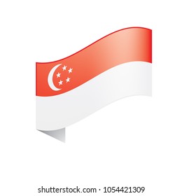 Singapore flag, vector illustration
