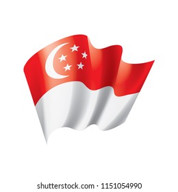 Singapore flag, vector illustration
