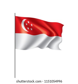 Singapore flag, vector illustration