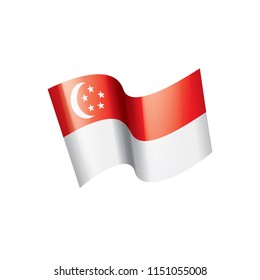 Singapore flag, vector illustration
