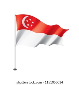 Singapore flag, vector illustration