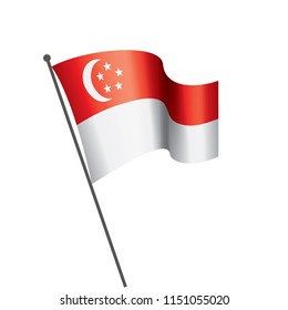 Singapore flag, vector illustration