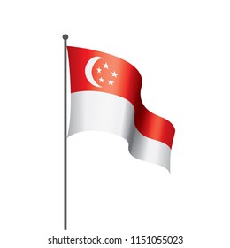 Singapore flag, vector illustration