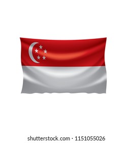 Singapore flag, vector illustration