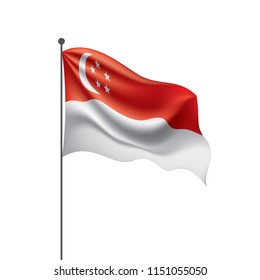 Singapore flag, vector illustration