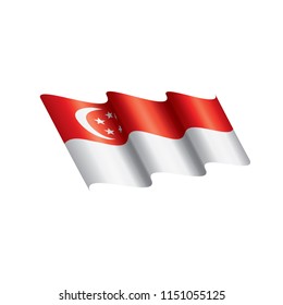 Singapore flag, vector illustration