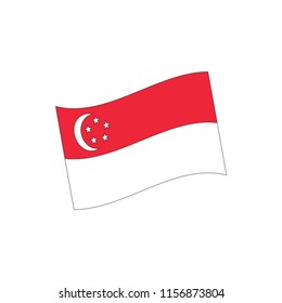 Singapore flag, vector illustration