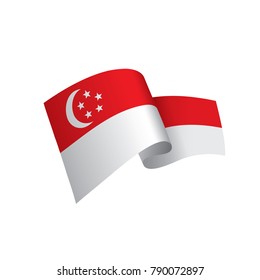 Singapore flag, vector illustration