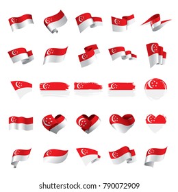 Singapore flag, vector illustration