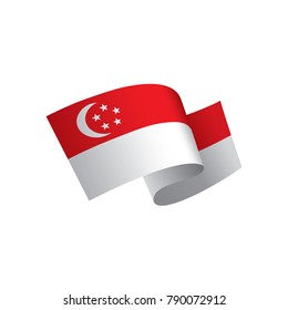 Singapore flag, vector illustration