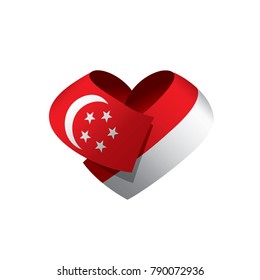 Singapore flag, vector illustration
