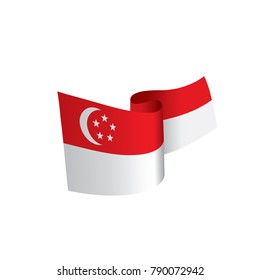Singapore flag, vector illustration