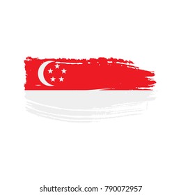 Singapore flag, vector illustration