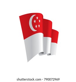 Singapore flag, vector illustration