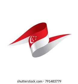 Singapore flag, vector illustration