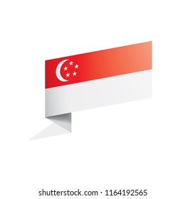 Singapore flag, vector illustration on a white background.