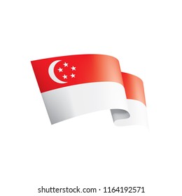 Singapore flag, vector illustration on a white background.