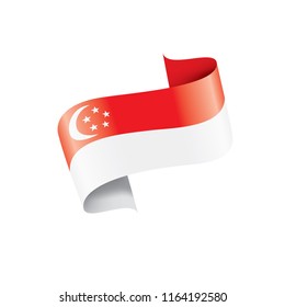 Singapore flag, vector illustration on a white background.