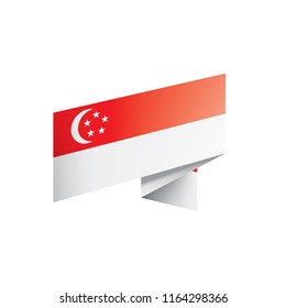 Singapore flag, vector illustration on a white background.