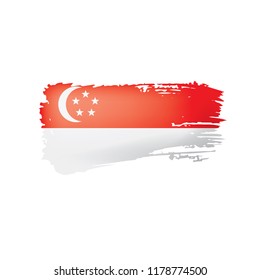 Singapore flag, vector illustration on a white background