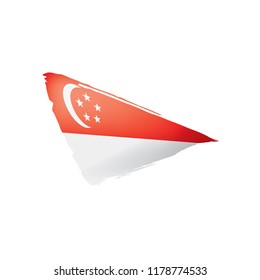 Singapore flag, vector illustration on a white background