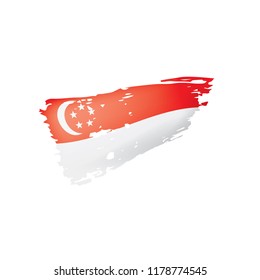 Singapore flag, vector illustration on a white background