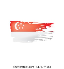 Singapore flag, vector illustration on a white background