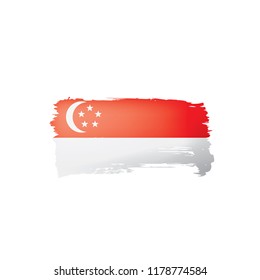 Singapore flag, vector illustration on a white background