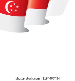 Singapore flag, vector illustration on a white background.