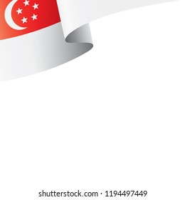 Singapore flag, vector illustration on a white background.