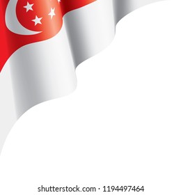 Singapore flag, vector illustration on a white background.