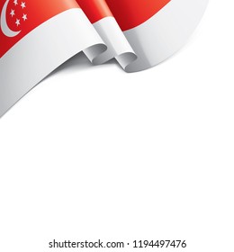 Singapore flag, vector illustration on a white background.