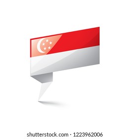 Singapore flag, vector illustration on a white background.