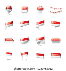 Singapore flag, vector illustration on a white background.