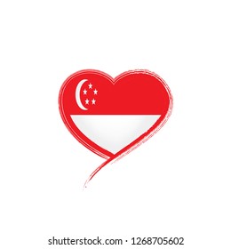 Singapore flag, vector illustration on a white background.